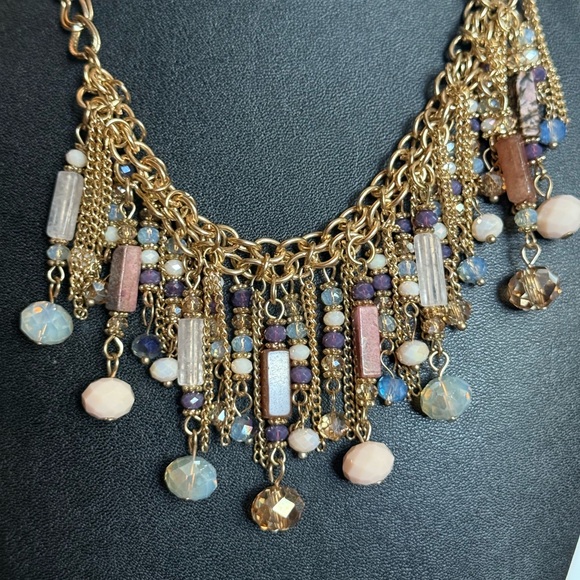 Boho-Chic Style Dangle Gold Tone Necklace - Picture 14 of 16